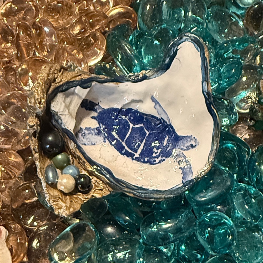 Blue Turtle Shell Art Piece